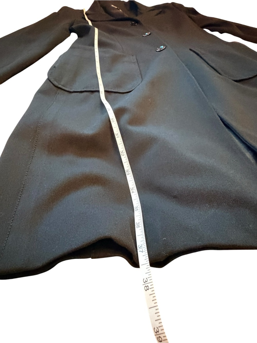 Bisou Bisou Long Black Single-Breasted Blazer/Coat - Picture 12 of 12